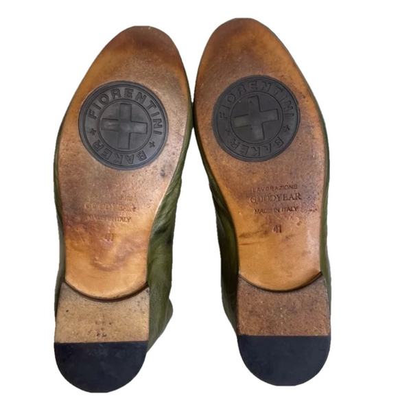Fiorentini + Baker Green Leather Good Year Lavorazione Slip On Women 41 EU - Picture 4 of 7